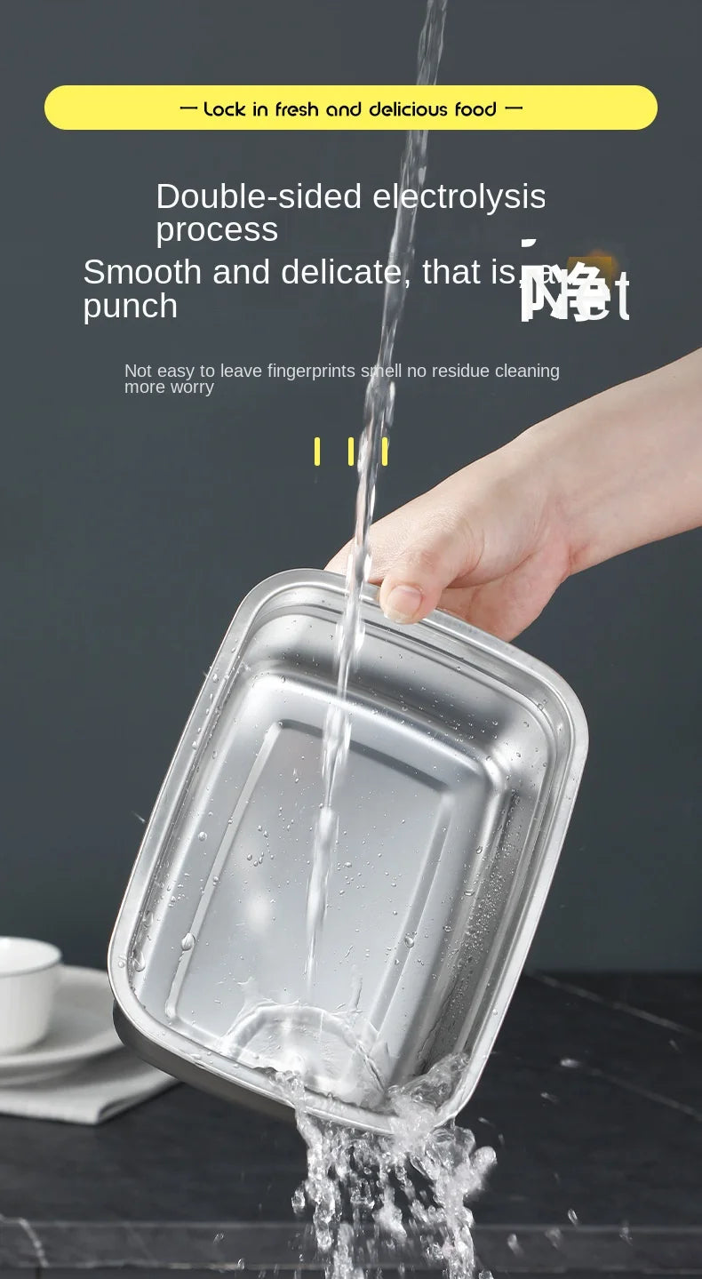 316 Stainless Steel Bento Box – Leak-Proof Food Container for Camping Lunch