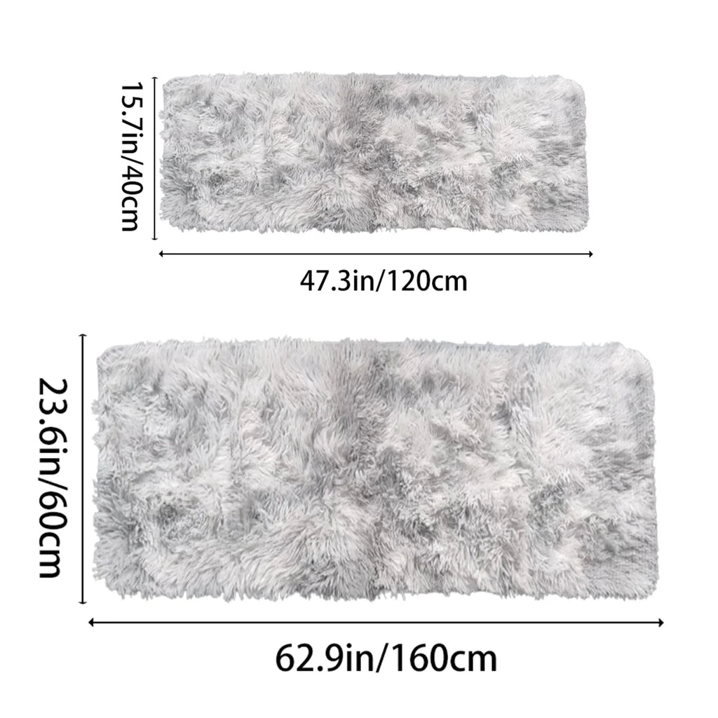 Tie-Dyed Shag Area Rug – Fluffy Non-Slip Carpet for Bedroom and Living Room