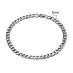Stainless Steel Cuban Link Bracelet – 3-11mm Biker Jewelry for Men and Women