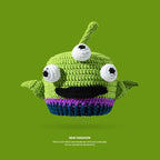 Knitted Monster Balaclava – Green Devil Hat for Halloween Cosplay Costume