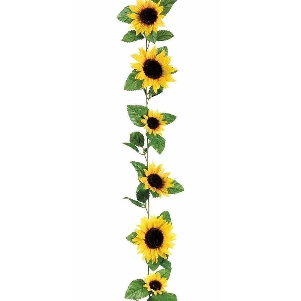 Silk Sunflower Garland – 260cm Artificial Floral Vine for Wedding Arch Decor