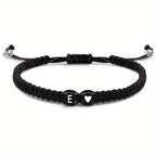 Initial Heart Braided Bracelet – Adjustable A-Z Friendship Jewelry for Gifts