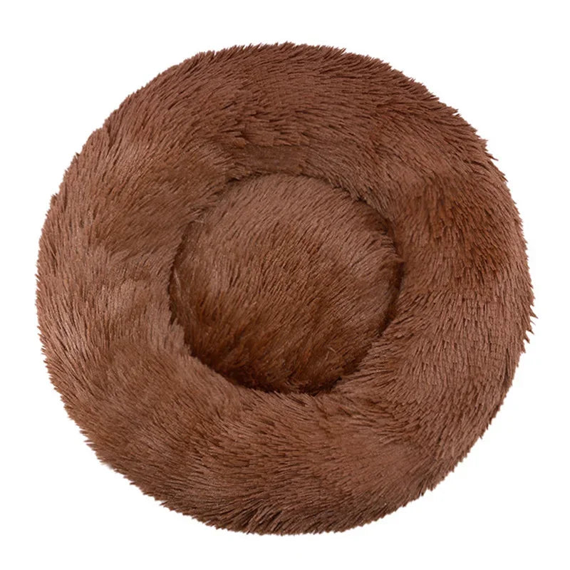 Plush Round Pet Bed – Soft Warm Nest for Large and Medium Dogs or Cats