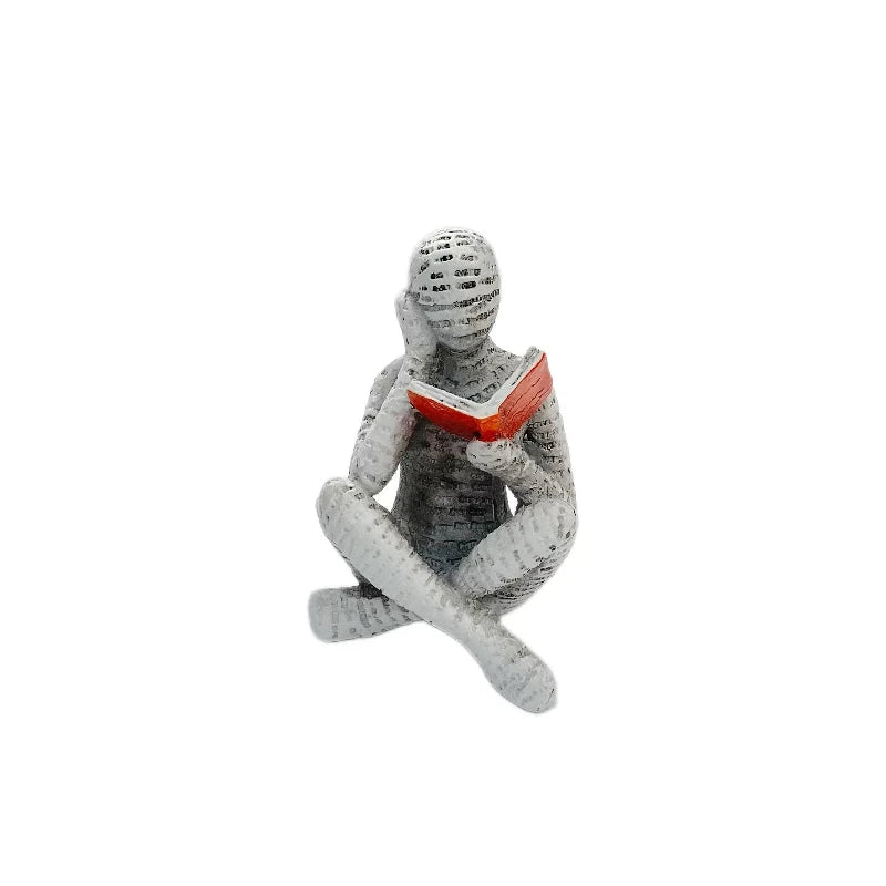 Abstract Woman Thinker Statue – Paper Pulp Art for Modern Home Decor