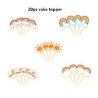 Rainbow Cake Topper Set – Decorative Party Supplies for Kids Birthdays
