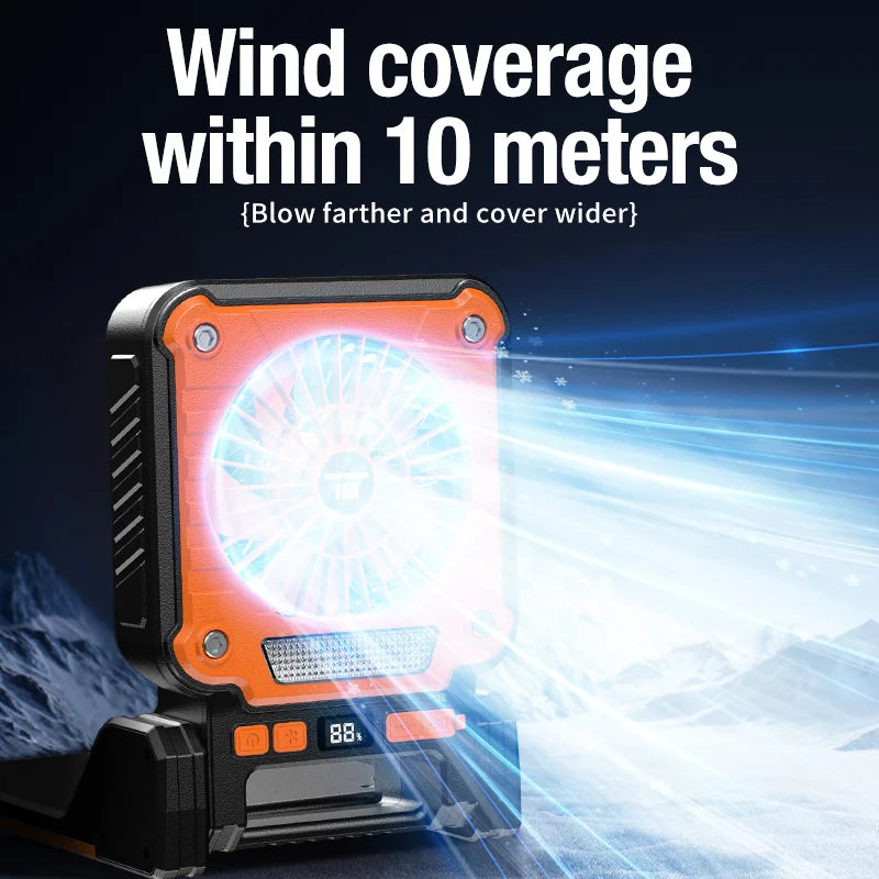 Portable LED Camping Fan – Solar USB Powered for Outdoor Tents