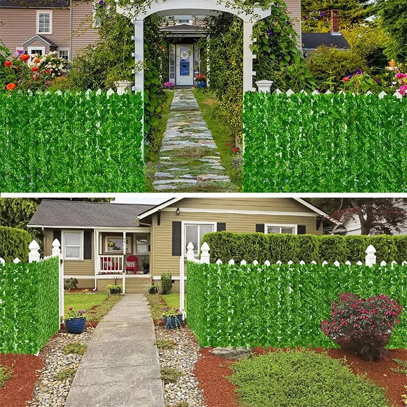 Artificial Ivy Fence Screen – 50x300cm Faux Leaf Hedge for Garden Privacy