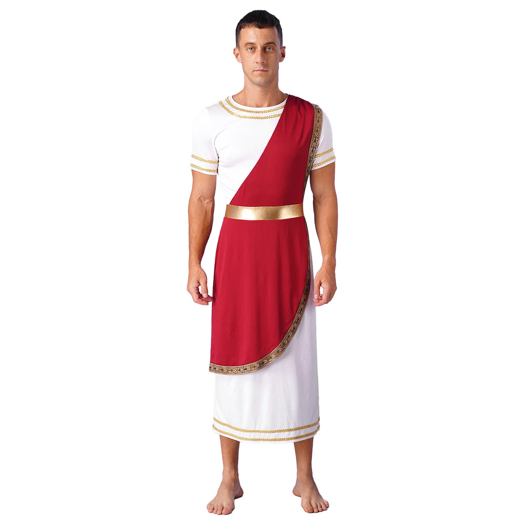 Ancient Greek Toga – Men’s Roman Robe for Halloween Cosplay Costume