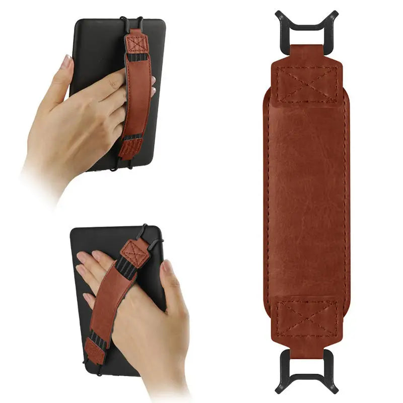 E-Reader Hand Strap – Adjustable PU Leather Grip for 6-7 Inch Devices