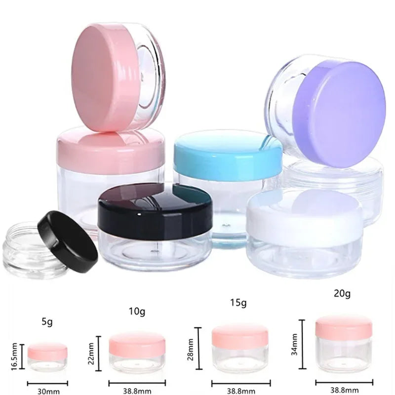 Refillable Cosmetic Sample Jars – Small Plastic Containers for Travel Storage
