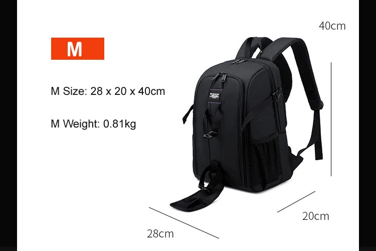 Waterproof Camera Backpack – Large Capacity DSLR Bag for Outdoor Photography