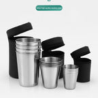 Stainless Steel Portable Cups – Travel Drinkware Set for Outdoor Camping
