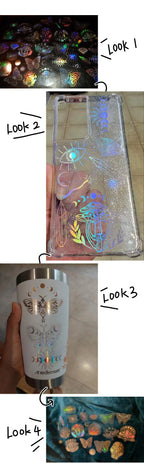 Holographic Glitter Stickers – Transparent Waterproof Decals for Scrapbooking