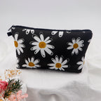 Floral Zipper Makeup Bag – Portable Travel Cosmetic Organizer for Women