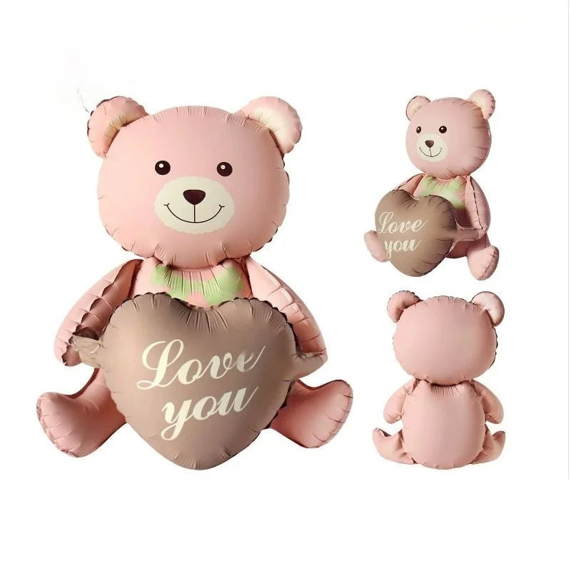 3D Matte Standing Bear Foil Balloons – Birthday Party Decoration for Baby Shower