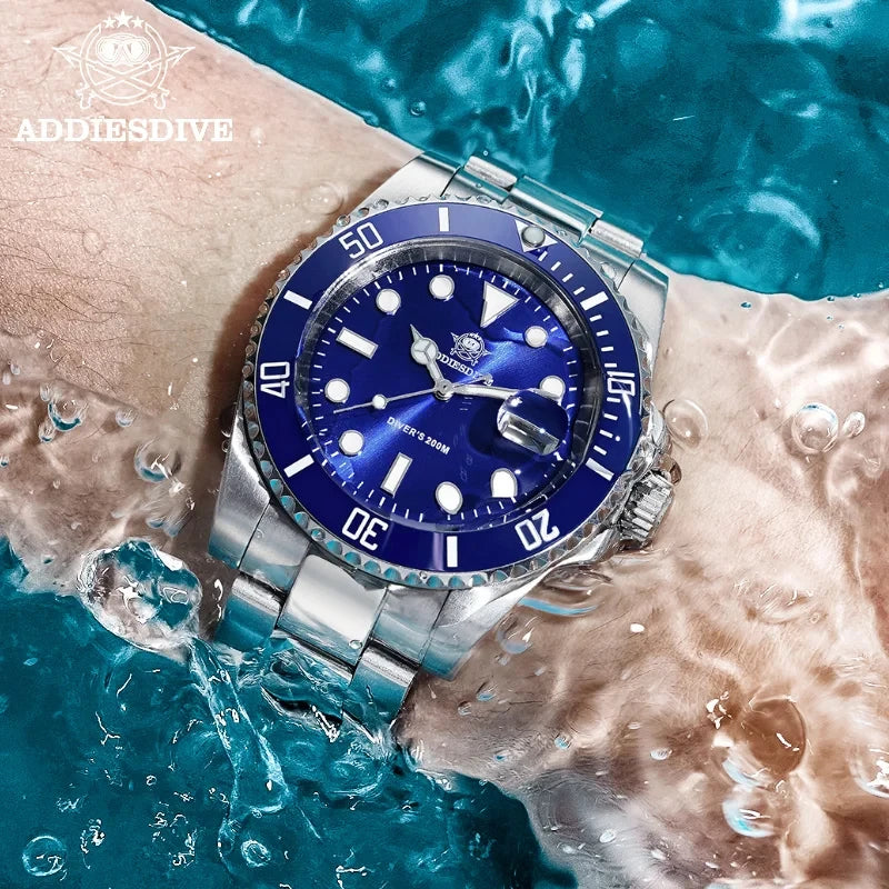 ADDIESDIVE Quartz Dive Watch – Stainless Steel Ceramic Bezel for Scuba Diving