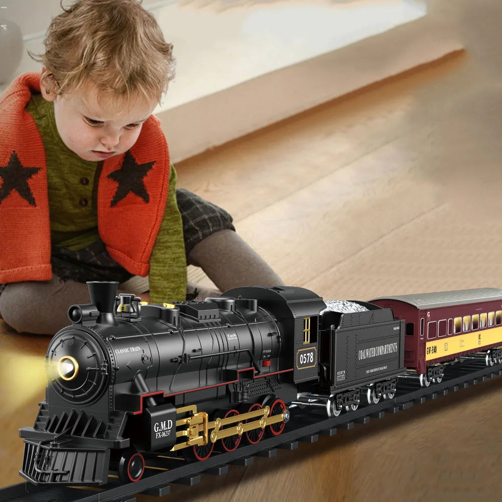 Remote Control Steam Train – Retro Simulation Toy for Kids