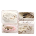 Semi-Enclosed Plush Pet Bed – Warm Winter Shell Nest for Cats and Small Dogs