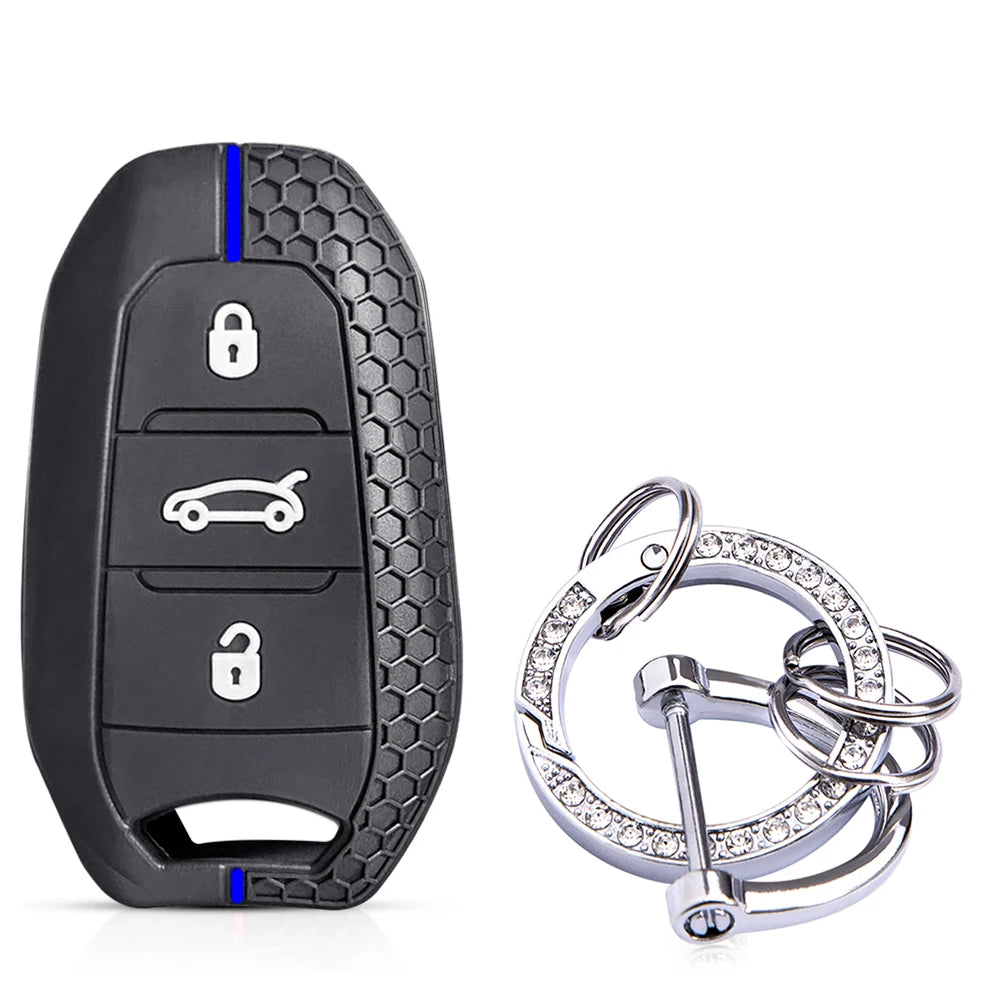 Silicone Car Key Fob Cover – Protective Remote Case for Peugeot and Citroen