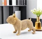 Beaded French Bulldog Resin Statue – Colorful Animal Decor for Home Office