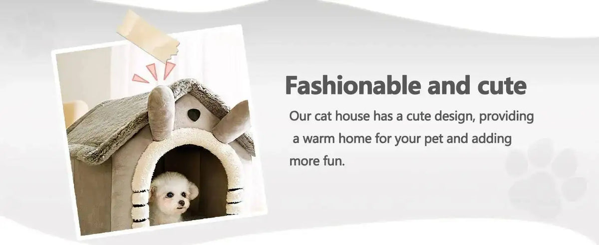 Soft Pet Bed House – Washable Enclosed Kennel for Indoor Dogs and Cats