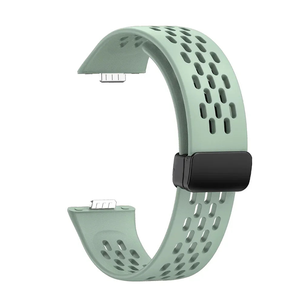 Magnetic Silicone Watch Strap – Breathable Sports Band for Huawei Watch Fit