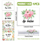 Floral Lip Balm Labels – Self-Adhesive Stickers for Homemade Cosmetics