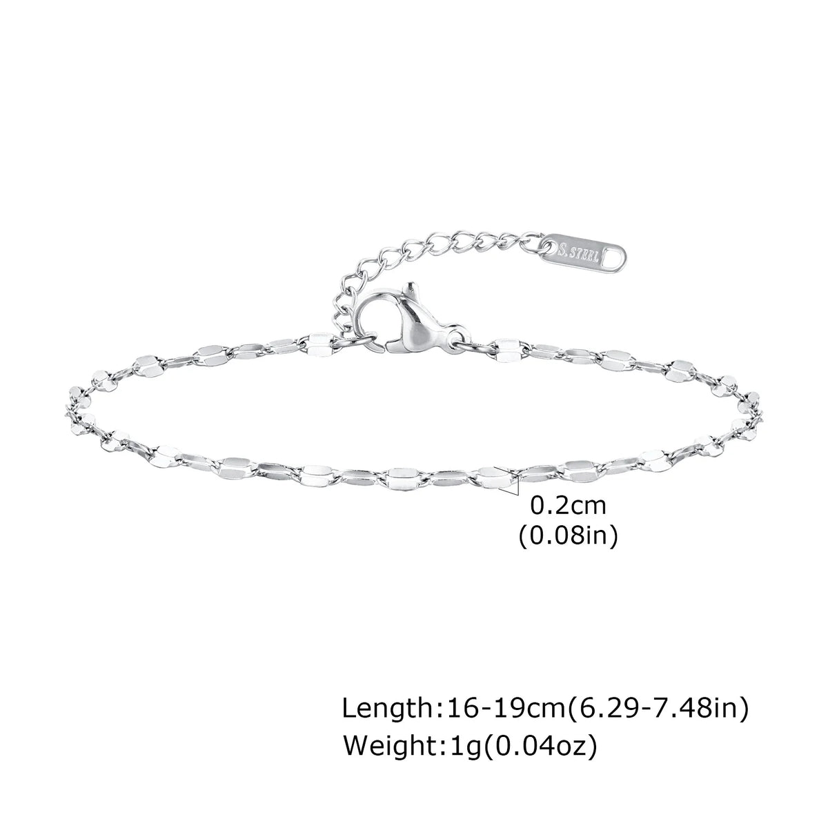 Stainless Steel Link Chain Bracelet – Stackable Silver Jewelry for Women
