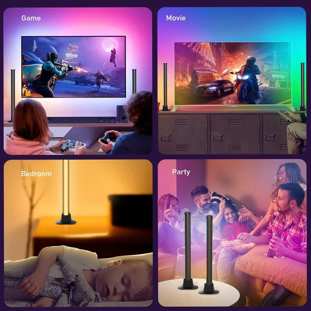 RGB LED Light Bar – Music Rhythm Sensing Desktop Lamp for Gaming Decor