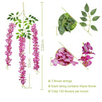 Silk Wisteria Hanging Vines – 110cm Artificial Flower Garland for Wedding Decor