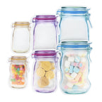 Reusable Mason Jar Zipper Bags – Leakproof Food Storage for Kitchen Snacks