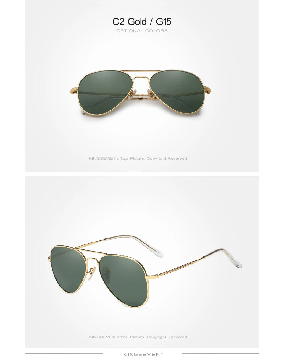 KINGSEVEN Alloy Pilot Sunglasses – Polarized UV400 Eyewear for Women Retro Style