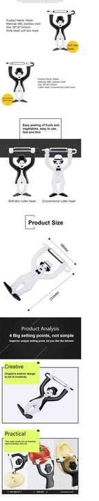Novelty Character Vegetable Peeler – Plastic Potato Kitchen Tool for Cooking