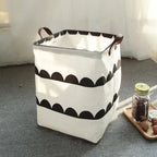 Foldable Cotton Linen Laundry Basket – Large Storage Bin for Home Organization