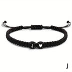Initial Heart Braided Bracelet – Adjustable A-Z Friendship Jewelry for Gifts