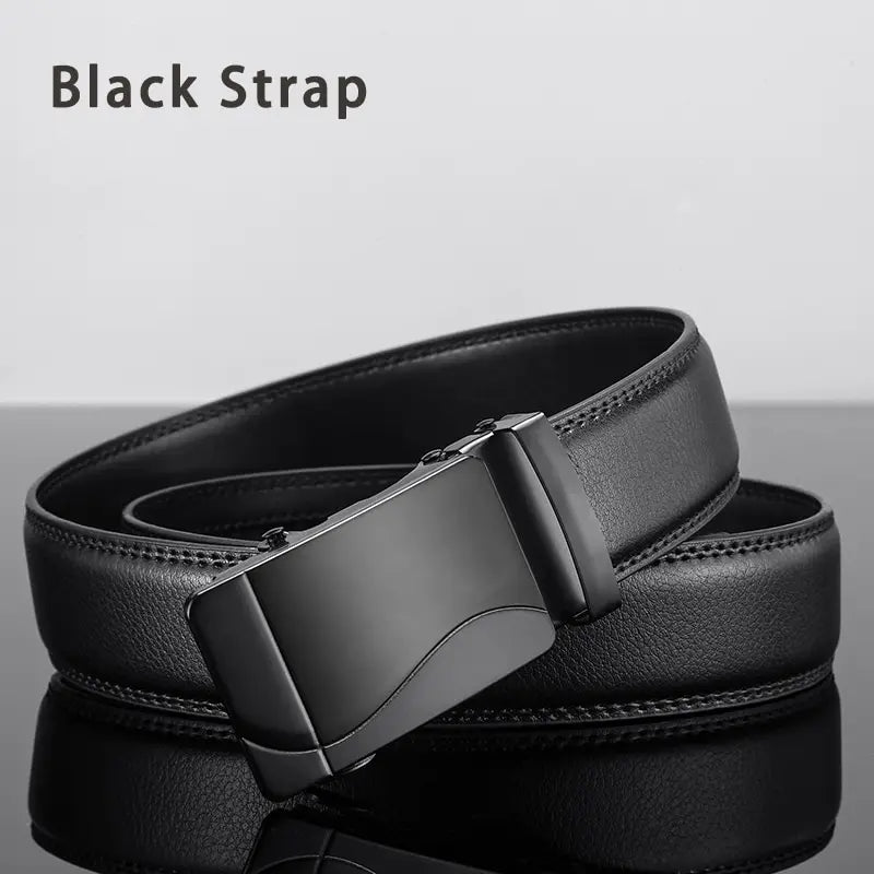Mens Automatic Buckle Leather Belt – Luxury Business Accessory for Formal Wear