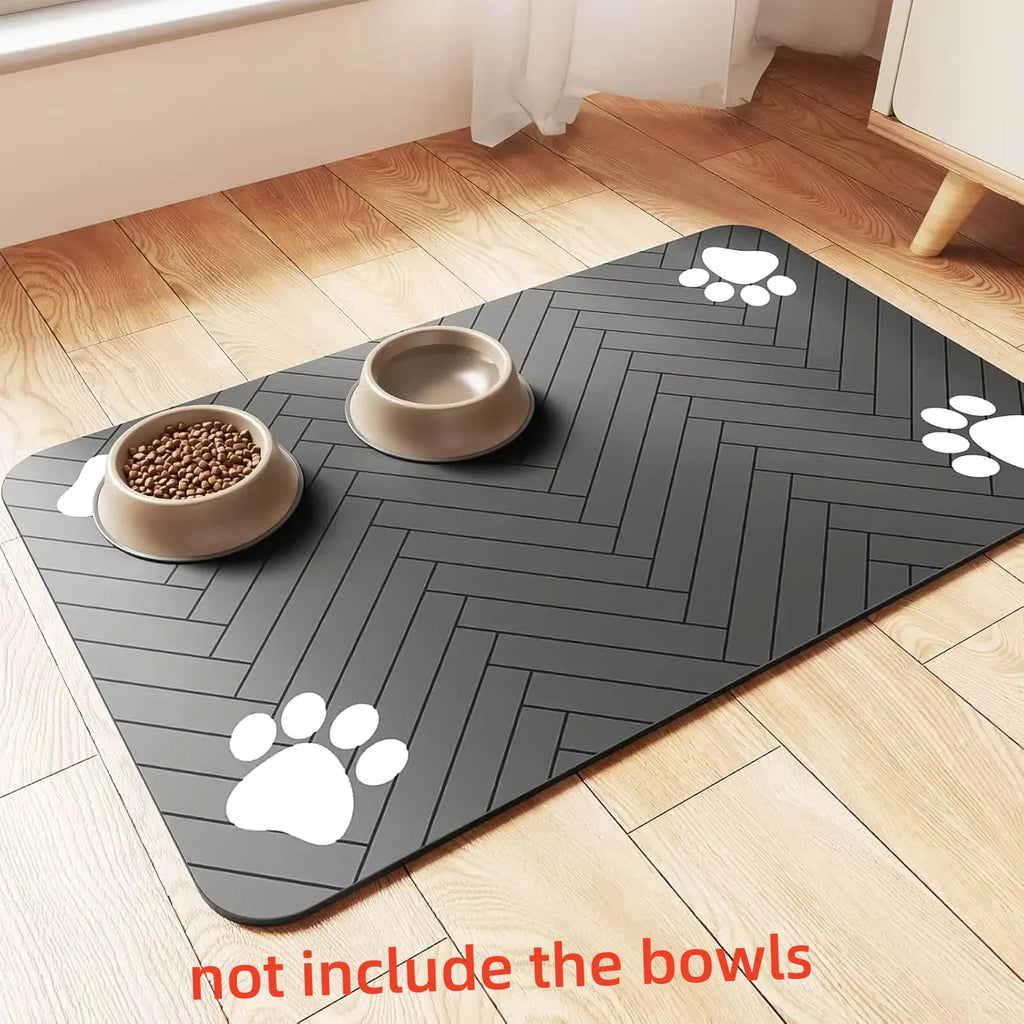 Absorbent Pet Feeding Mat – Waterproof Placemat for Dog and Cat Food Bowls