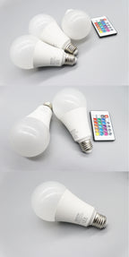 RGB LED Light Bulb – Dimmable 16 Color Remote for Home Bedroom Decor
