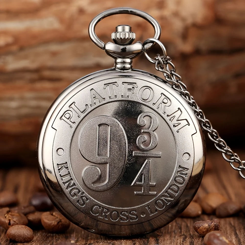 Bronze Quartz Pocket Watch – Large Retro Flip Timepiece for Cosplay Costume