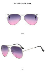 Double Bridge Aviator Sunglasses – Alloy Frame Gradient Lenses for Unisex Fashion