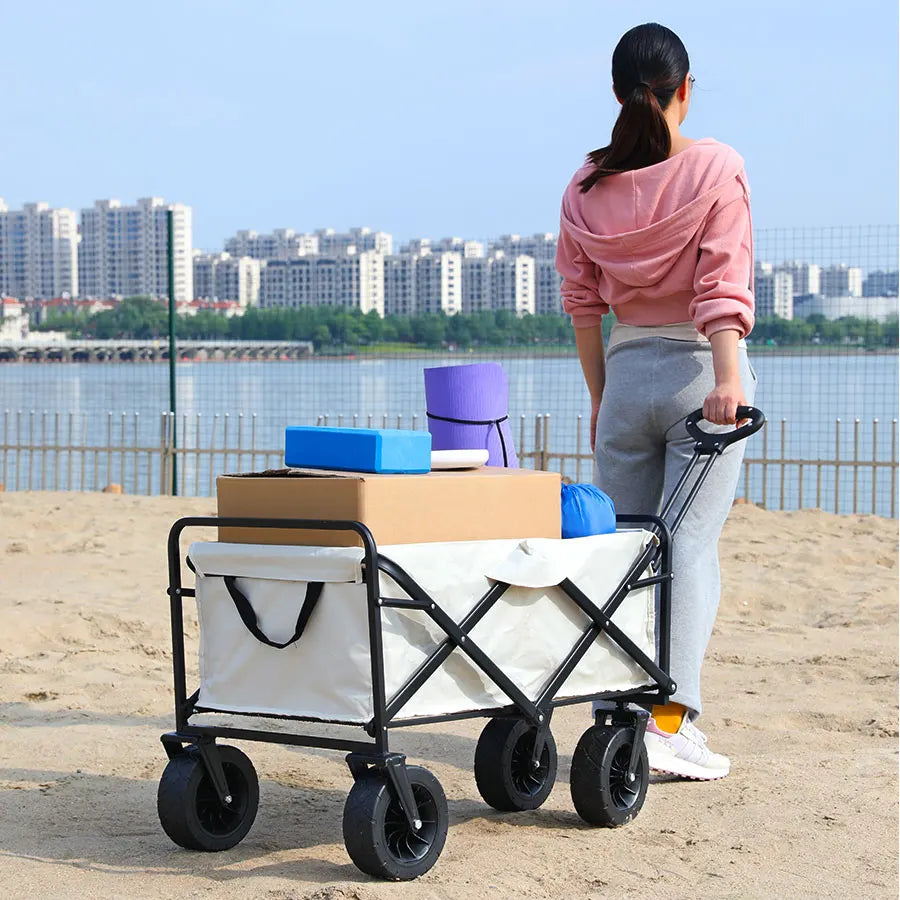 Collapsible Utility Wagon – Heavy Duty Folding Cart for Beach and Camping