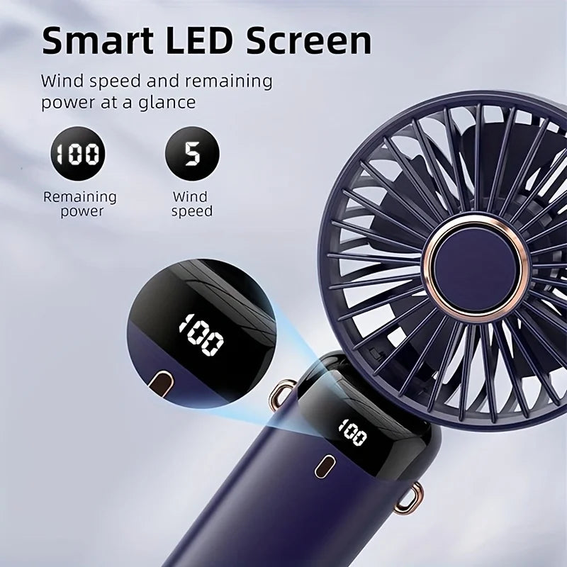 Portable Mini Handheld Fan – Rechargeable LED USB Cooler for Desk and Travel
