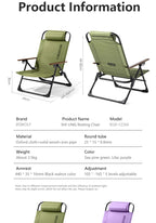 Folding Camping Chair – Adjustable Portable Seat for Outdoor Hiking Travel