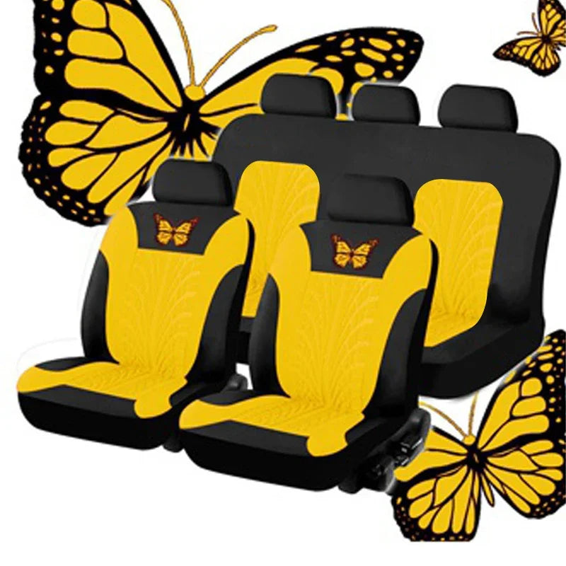 Butterfly Embroidered Car Seat Covers – Universal Auto Interior Accessories