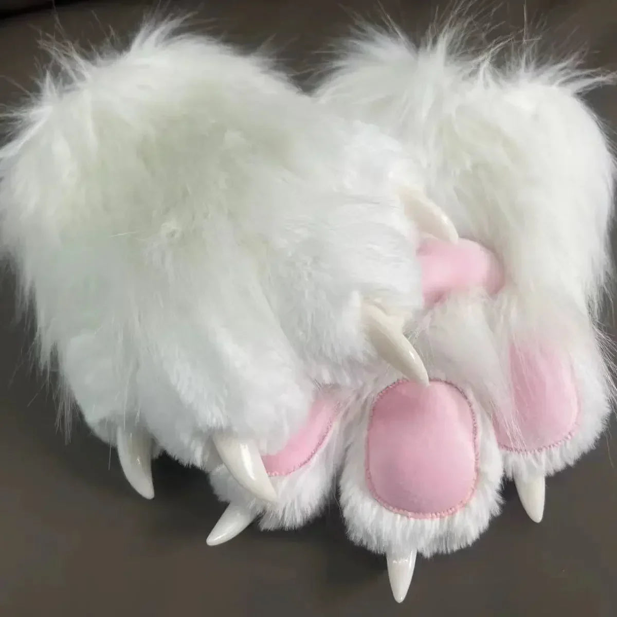 Plush Cat Paw Mittens for Furry Cosplay and Halloween Costume