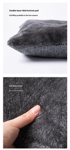 Enclosed Triangle Cat Bed – Warm Plush House for Indoor Winter Sleep