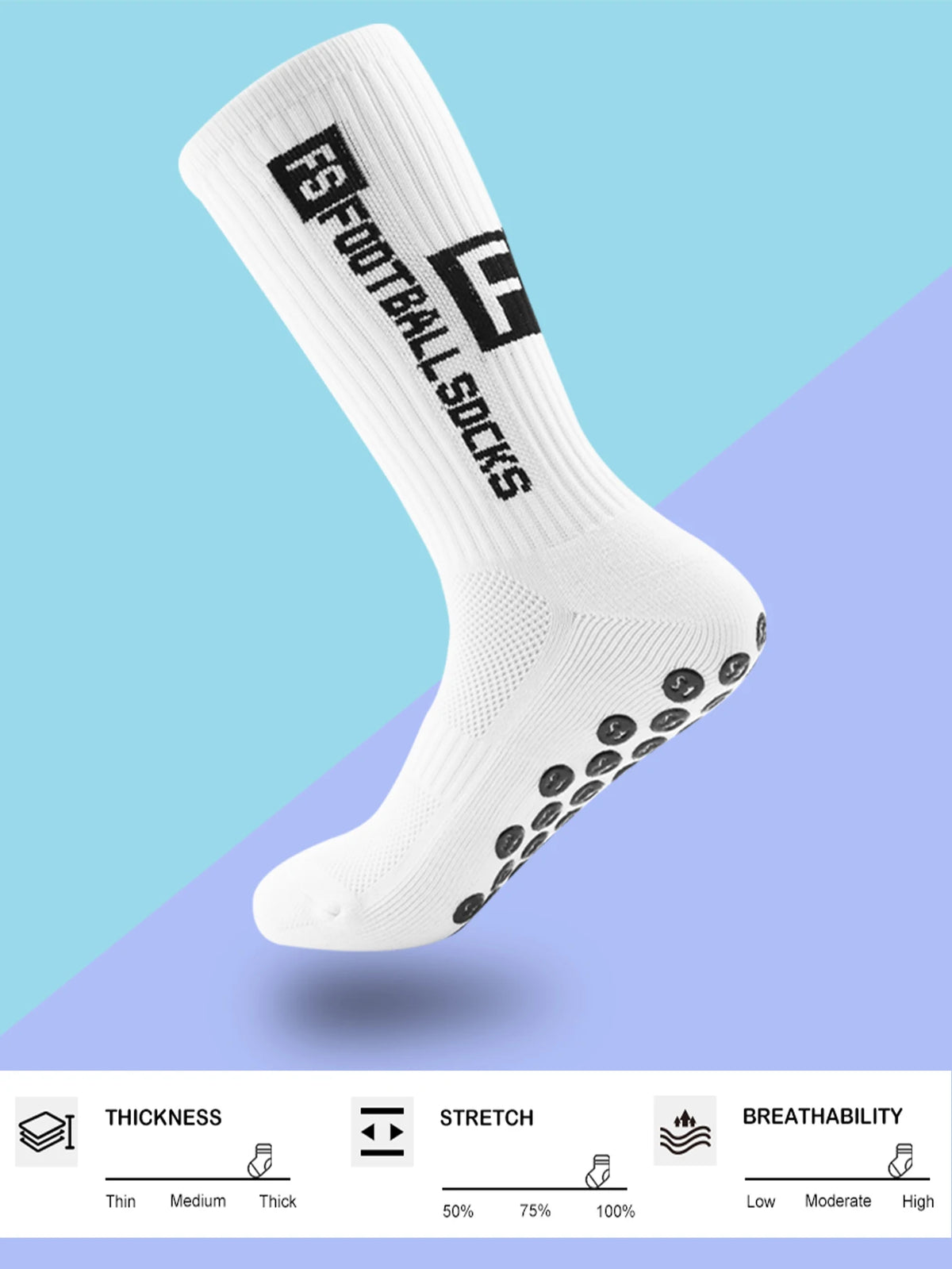 Non-Slip Athletic Soccer Socks – Cushioned Grip for Football and Basketball