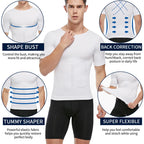Men's Compression Shapewear Shirt – V-Neck Tummy Control for Fitness Workout