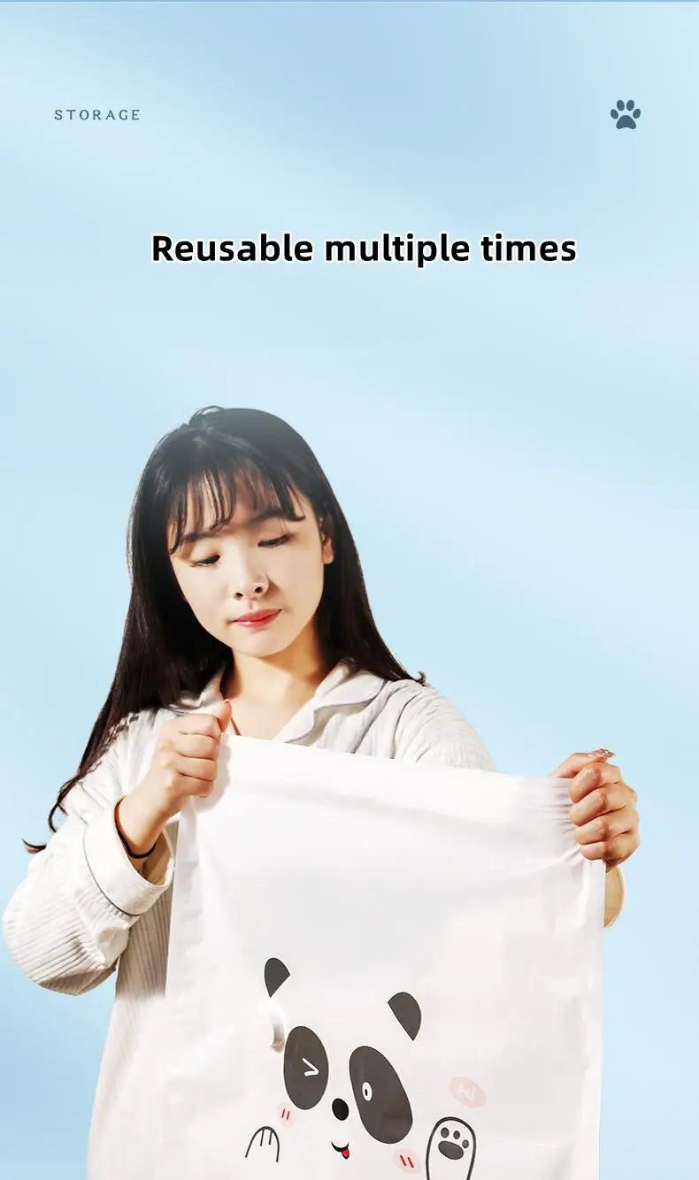 Vacuum Compression Storage Bags – Reusable Plastic Sealers for Travel Clothes