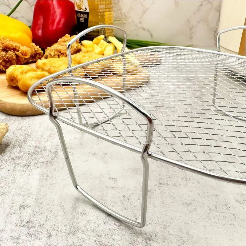 Multifunctional Roasting Rack – Stainless Steel for Air Fryer Cooking